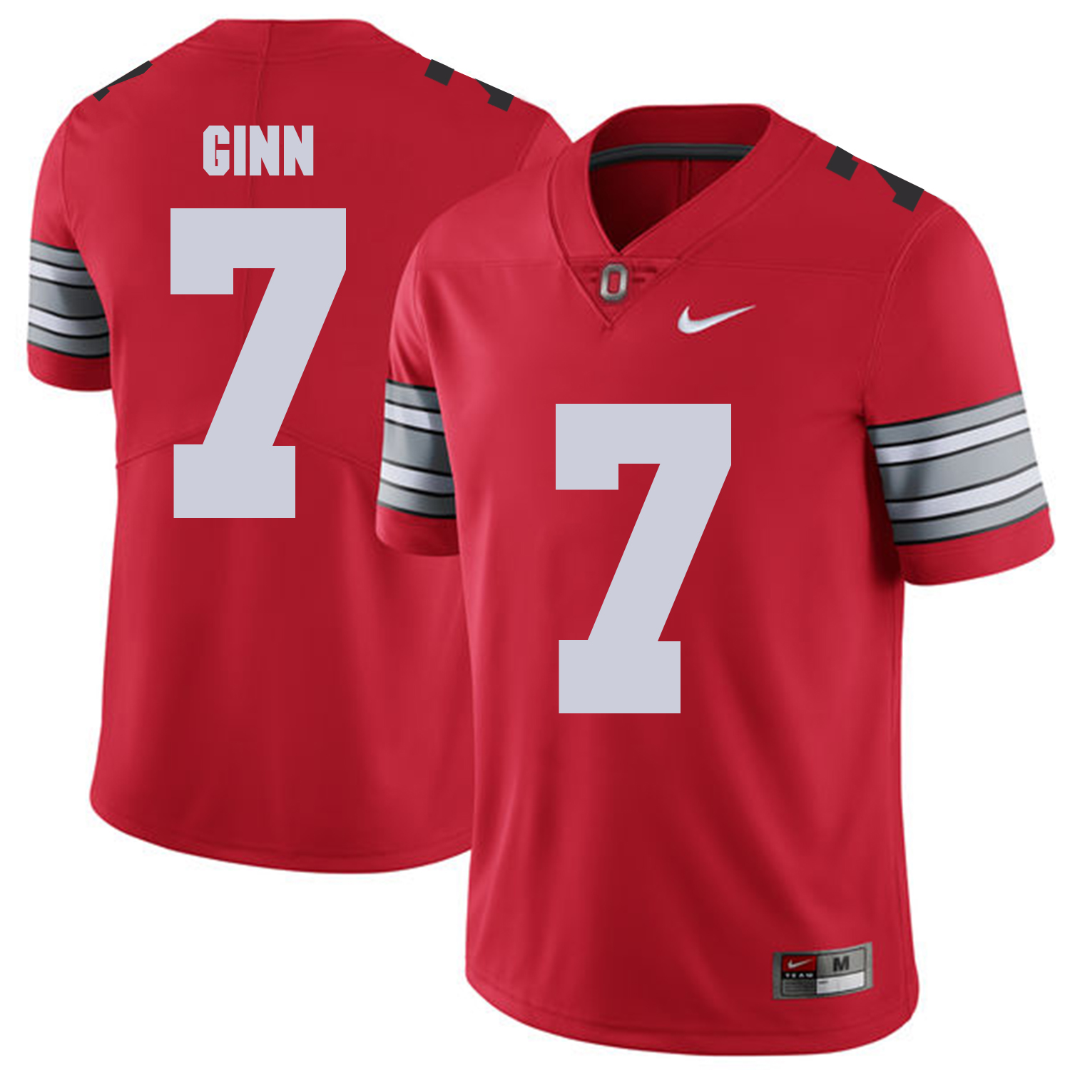 Men Ohio State 7 Ginn Red Customized NCAA Jerseys